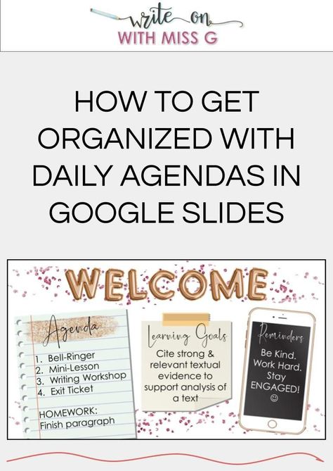 Google Slides Lesson Plan Template, Teacher Daily Agenda Slides, Daily Agenda Template Google Slides, Teacher Agenda Slides, Canvas Lms Templates, Daily Agenda Slides Classroom, Daily Classroom Slides, Google Slides For Teachers, Daily Agenda Classroom Google Slides