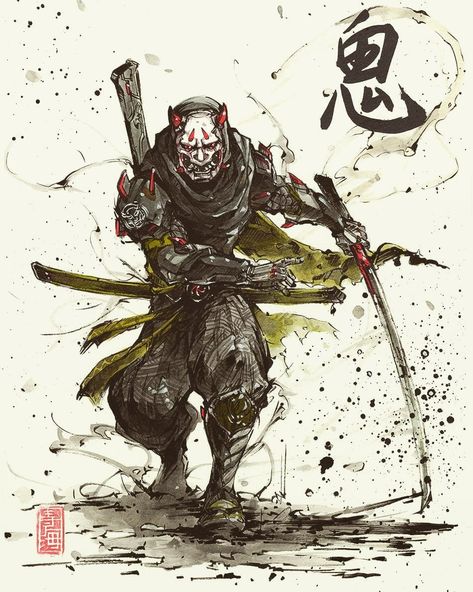 Samurai Drawing, Samurai Concept, Guerriero Samurai, Oni Samurai, Japanese Art Samurai, Arte Ninja, Samurai Wallpaper, Samurai Artwork, Ninja Art