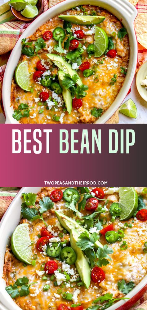 Best Bean Dip, Hot Bean Dip, Easy Bean Dip, Gameday Food, Refried Bean Dip, Bean Dip Recipe, Refried Bean, Canning Refried Beans, Dips Recipes