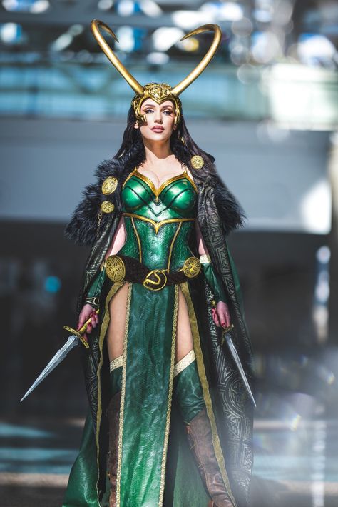 Female Loki Costume, Loki Cosplay Female, Female Loki Cosplay, Female Loki, Loki Dress, Tva Loki, Loki Tva, Brown Slacks, Loki Costume