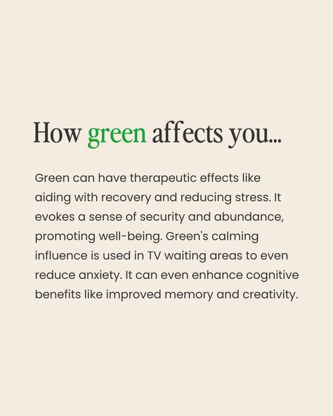 Colour psychology & the influence it has on your brand 🌈⁠ ⁠ PART 2 ✨⁠ ⁠ If you missed part one, I covered the effect of the colour red! ❤️⁠ ⁠ This time it’s all about GREEN! 🌿⁠ ⁠ Did you know every colour is associated with different emotions? Colour psychology plays a role in branding and products by influencing how consumers interact with your brand. Each colour evokes an emotion which can impact if a client books with you or not.⁠ ⁠ What brand do you think of when you see the colour green?... The Colour Green Meaning, Green Meaning Color Psychology, Green Psychology, Green Meaning, Green Color Meaning, The Colour Red, The Colour Green, Colour Psychology, Dark Goddess