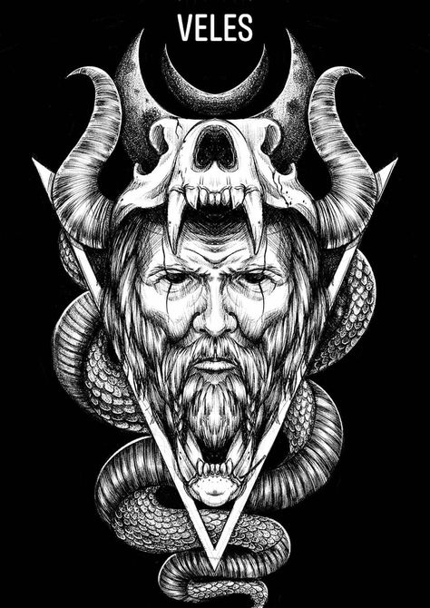 Славянские боги Велес Perun Slavic Tattoo, Slavic Mythology Tattoo, Veles Slavic God, Ukrainian Mythology, Slavic Tattoo, Traditional Tattoo Flash Sheets, Satanic Tattoos, Slavic Paganism, Slavic Mythology