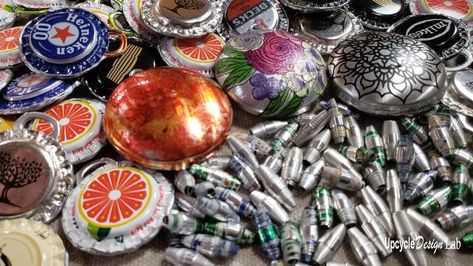 How to Make Beads From Beer and Soda Cans – 3 Styles – Upcycling | Upstyle Aluminum Can Jewelry, Can Jewelry, Diy Hand Soap, Paper Beads Template, Make Beads, Upcycle Design, Soda Can Crafts, Aluminum Can Crafts, Recycle Cans