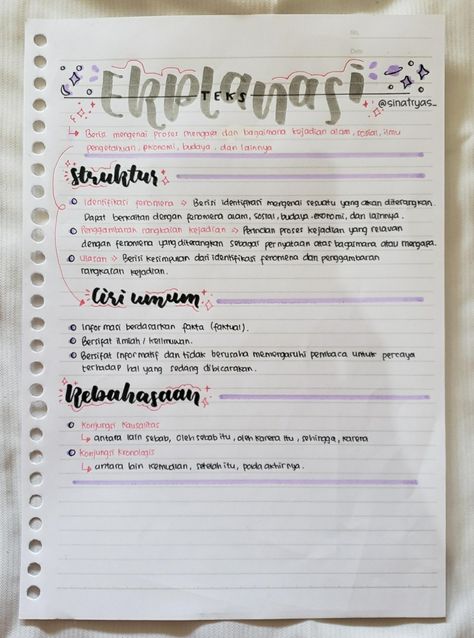 #school #seniorhigh #sma #study #studygram #note #notes #aesthetic #lettering #bahasaindonesia #teks #tekseksplanasi #eksplanasi Catatan Aesthetic Ideas, Inspirasi Catatan Aesthetic, Subtitle Ideas Notes, Subtitle Aesthetic, Pelajaran Ipa, Aesthetic Lettering, Catatan Aesthetic, Struktur Teks, Indonesian Language