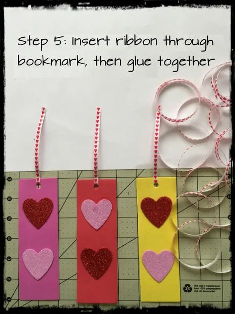 DIY Valentine Bookmarks | DIY OF THE WEEK Valentine Bookmarks, Valentines Photo Booth, Valentines Bookmarks, Bookmarks Diy, Tree Ribbon, Elder Care, Valentines Crafts, Diy Valentine, Kid Art