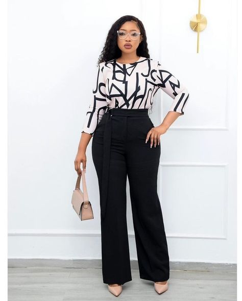 Black Palazzo Outfit, Blouse And Trousers Outfit, Palazzo Outfit, Tree Swings, Official Wear, Corporate Attire Women, Cute Professional Outfits, Fashionable Work Outfit, Attractive Dresses