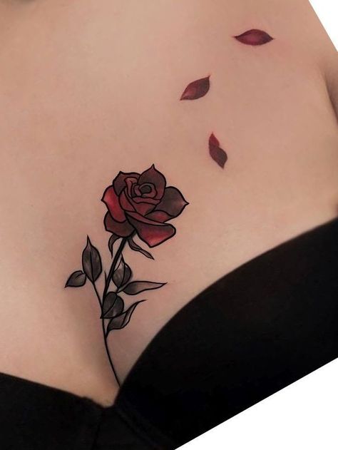 #tattoo, #tattoos, #inked, #tattooart, #tattooedwomen, #tattooedguys, #tattooinspiration, #tattooideas, #tattooworldwide, #tattoosociety, #InkLaughs, and #TattooFails​ Simple Unique Tattoos, Henne Tattoo, Tato Minimal, Tattoos To Cover Scars, Rose Tattoos For Women, Petit Tattoo, Bull Tattoos, Red Rose Tattoo, Chest Tattoos For Women