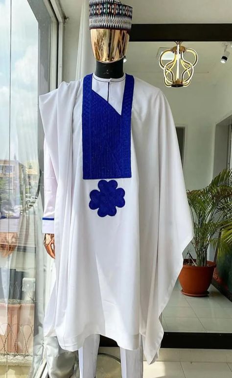 African Styles For Men, White Agbada, African Garments, Agbada For Men, Senator Wears For Men, Engagement Suits, Cap Men Fashion, Men African Wear, Agbada Design