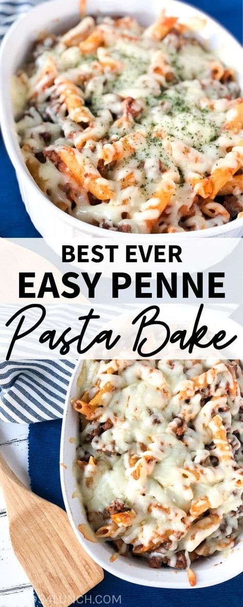 Penne Pasta Casserole, Casserole With Beef, Penne Pasta Bake, Salads For Lunch, Baked Penne Pasta, Penne Pasta Recipes, Baked Penne, Salad Inspiration, Yummy Pasta