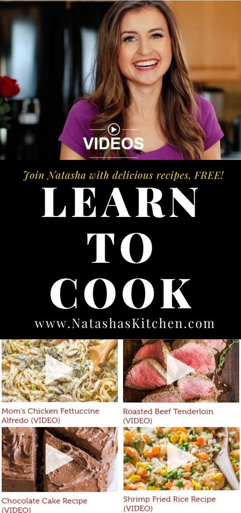 Natasha Kitchen Recipes, Steak Recipes Pasta, Shrimp Fried Rice Recipe Video, Natashas Kitchen Recipes, Traditional Thanksgiving Stuffing Recipe, Chocolate Cake Recipe Videos, Cook Videos, Natasha Kitchen, Thanksgiving Stuffing Recipe