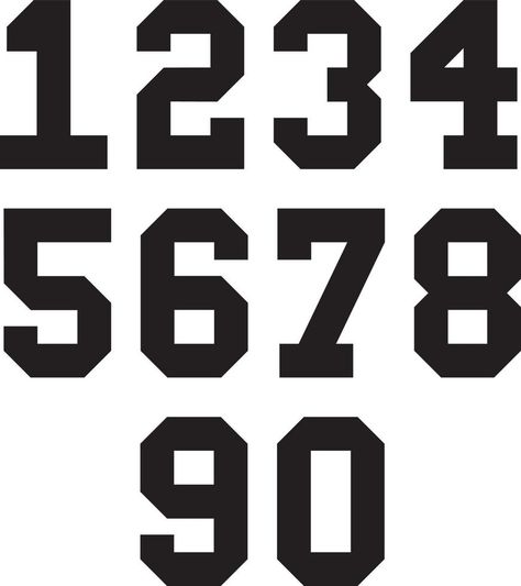 Varsity Numbers Font, Block Numbers Font, Jersey Numbers Font, Number Fonts Free, Block Numbers, School Spirit Shirts Designs, Jersey Font, Number Vector, Graduation Frame