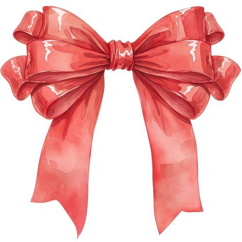 Red Png Aesthetic, Person Watercolor, Bow Illustration, Watercolor Bow, Accessory Aesthetic, Cartoon Bow, Pink Checkered, Christmas Graphics, Coquette Bow