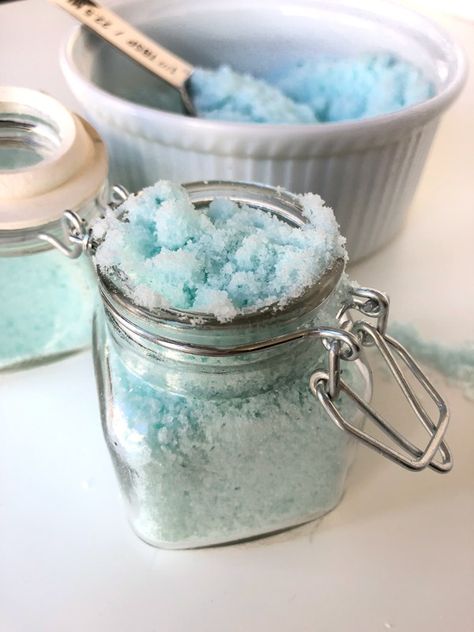 DIY Eucalyptus Tea Tree Bath Soak – Cookies & Calligraphy Sea Salt Scrub Recipe, Diy Salt Scrub Recipe, Homemade Salt Scrub, Salt Scrub Diy, Salt Scrub Recipe, Face Scrub Recipe, Organic Body Scrub, Sea Salt Body Scrub, Sea Salt Scrubs