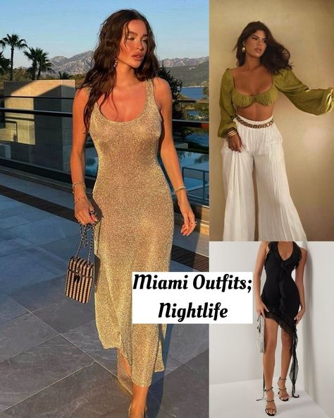 27 Ideas For What To Wear in Miami - ljanestyle Miami Evening Outfit, Miami Nye Outfit, Miami Outfit Inspiration, Miami Outfit Inspo Women, Miami Nights Outfit, Cabo Clubbing Outfits, Miami Night Club Outfits, Miami January Outfit, Night Out Miami Outfit