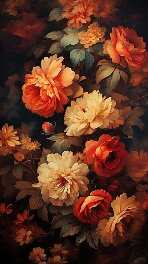 Autumn Floral Tattoo, Moody Flowers, Wallpaper Iphone Roses, Poppy Wallpaper, Color Schemes Colour Palettes, Pretty Phone Wallpaper, Pretty Backgrounds, Cellphone Wallpaper Backgrounds, Wallpaper Nature Flowers