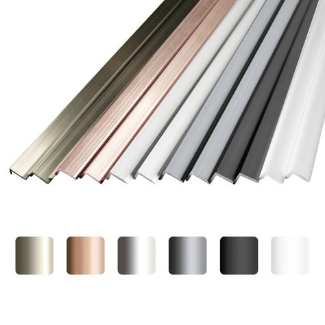 Sunwings 36'' x 0.25'' Aluminum Peel And Stick Edge Trims & Reviews - Wayfair Canada Tile Trim Edge Kitchen Backsplash, Backsplash Trim, Subway Backsplash, Stick Tile Backsplash, Rustic Art Deco, Peel And Stick Backsplash, Tiles Direct, Stick Backsplash, Diy Backsplash