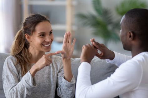 24,902 Deaf People Stock Photos, Pictures & Royalty-Free Images - iStock Hand Language, Hand Couple, Couple Talking, Student Certificates, British Sign Language, Sign Language Alphabet, Learning Differences, Human Language, Language Translation