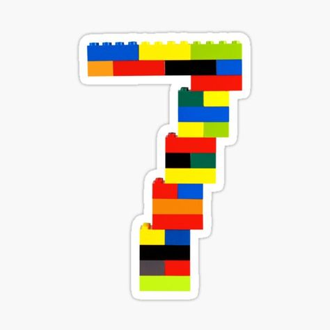 7 Lego Number, Lego Numbers, The Number 7, Car Cake Toppers, Lego Birthday, Lego Bricks, Car Cake, Lego Party, Lego Group