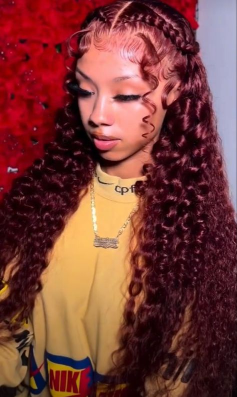 Curly Wig Hair Styles For Black Women, Frontal Pigtail Hairstyles, Baddie Christmas Hairstyles, Cute Deep Wave Wig Hairstyles, 30 Inch Curly Wig Hairstyles, Lace Frontal Curly Hairstyle, Deep Wave Lace Front Wigs Hairstyles, Styles On Wigs Black Women, 13x4 Deep Wave Lace Front Wig Styles