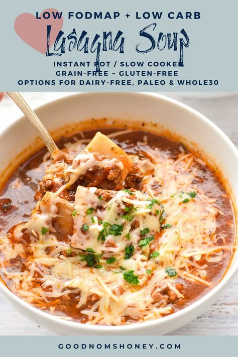 Low Fodmap Veggie Soup, Low Fodmap Super Bowl Recipes, Low Fodmap Soup Slow Cooker, Low Fodmap Lasagna Soup, Easy Low Fodmap Soup, Fodmap Gluten Free Recipes, Low Fodmap Dinners Easy, Low Fodmap Instant Pot, Low Fodmap Potato Soup