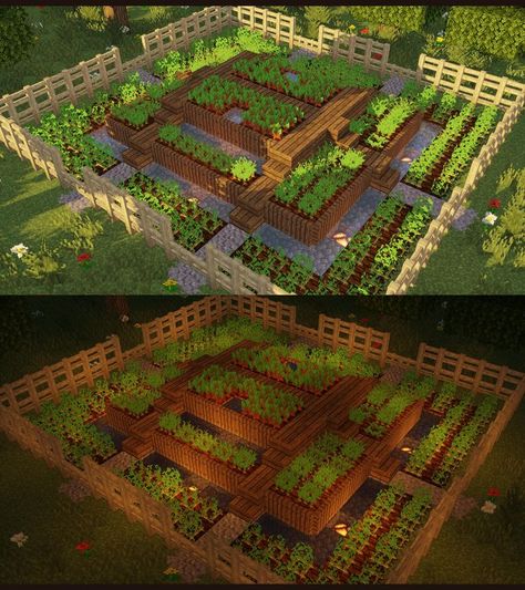 Minecraft Garden/ Farm design idea. A cool layout to grow your crops! Minecraft Blueprint, Chalet Minecraft, Minecraft Cool, Minecraft Hack, Villa Minecraft, Construction Minecraft, Minecraft Building Guide, Minecraft Garden, Minecraft Decoration