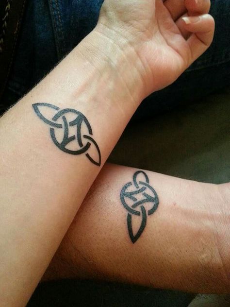 Celtic double trinity on our forearms  signifying undying love Eternal Love Tattoo, Celtic Heart Tattoo, Eternity Tattoo, Trinity Knot Tattoo, Love Symbol Tattoos, Small Wave Tattoo, Tattoos For Couples, Best Couple Tattoos, Celtic Knot Tattoo