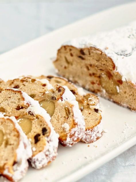 Gluten Free Stollen Recipe, Sourdough Stollen Recipe, Homemade Marzipan Recipe, Gluten Free Christmas Baking, Gluten Free Soda Bread, Stollen Cake, German Stollen, Gluten Free Sugar Free Recipes, Stollen Recipe