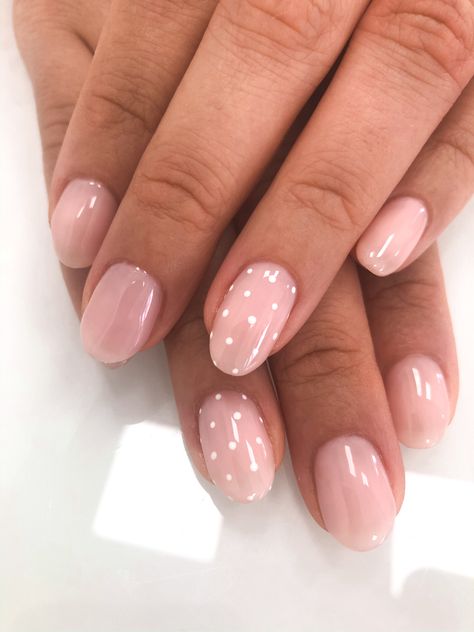 Pink Gel Nails Designs, Polka Dot Nail Art Designs, Dot Nail Art Designs, Polka Dot Nail Art, Pink Gel Nails, Manicure Nail Designs, Dot Nail Art, Subtle Nails, Nagel Tips