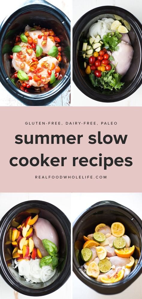 Summer Slow Cooker, Healthy Easy Dinner, Summer Slow Cooker Recipes, Peach Chicken, Sommer Mad, Slow Cooker Meals, Vegetarian Crockpot, Summer Recipes Dinner, Easy Summer Meals