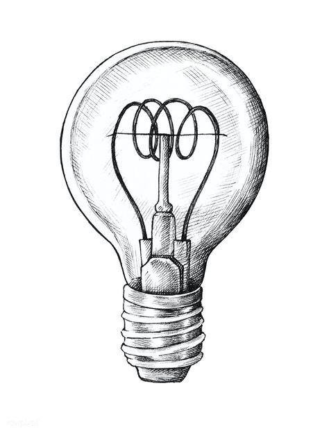 Light Bulb Art Drawing, Bulb Illustration, Drawing Lighting, Light Bulb Illustration, Lightbulb Tattoo, Light Bulb Drawing, Light Bulb Art, Free Illustration Images, Object Drawing