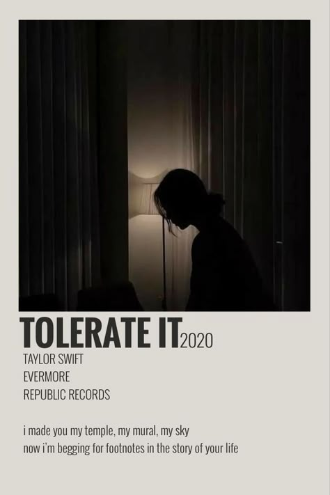 TOLERATE IT TRACK POLAROID TAYLOR SWIFT Sour Olivia Rodrigo, Taylor Swift Discography, Tolerate It, Polaroid Wall, Taylor Songs, Music Poster Ideas, Vintage Music Posters, Music Poster Design, Taylor Swift Fearless