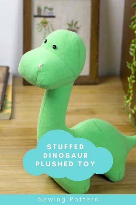 Stuffed Dinosaur Plushed Toy sewing pattern. This is a super cute and very popular pattern that is relatively simple to make as it includes only seven pieces, however, what you get is a cute dinosaur with a perfect figure. How To Sew A Dinosaur, Stuffed Dinosaur Pattern Free Sewing, Dinosaur Doll Pattern, Dino Sewing Pattern Free, Stuffed Dinosaur Pattern Free, Dinosaur Stuffed Animal Pattern Free, Dinosaur Sewing Pattern Free, Dinosaur Plush Pattern, Dinosaur Sewing Pattern