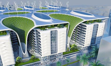 The 'ultimate eco-building': Architect designs futuristic billion-pound complex fitted with wind turbines, solar panels and orchards Imaginative Architecture, Green Building Architecture, Vincent Callebaut, Architecture Cool, Futuristic Designs, Advantages Of Solar Energy, Eco Buildings, Futuristic Building, Smart Building