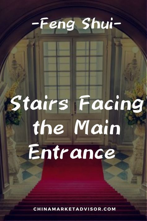 Feng Shui Stairs Facing the Main Entrance Front Door Feng Shui Entrance, Feng Shui Examples, Feng Shui Stairs, Feng Shui Entrance, Feng Shui Layout, Feng Shui Front Door, Feng Shui Basics, Feng Shui Colors, Stairs Colours