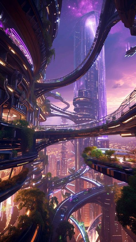 Dark Futuristic Aesthetic, Futuristic City Utopia, Kota Masa Depan, Cyberpunk World, Scifi City, Future Cities, Sci Fi City, Futuristic Aesthetic, Scenery Background