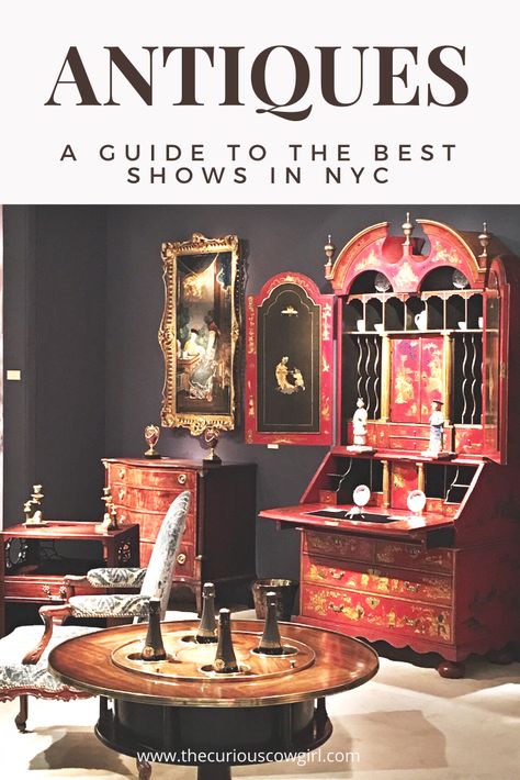 If you are looking for things to do in NYC in January, consider attending one of the many Antiques Shows and Art Shows.  The Winter Show, the Outsider Art Fair, Wallace Hall, and several auctions at Sotheby's and Christie's Auction houses take place in January.  Here's all the info you will need to make the most of this fun time in Manhattan!  #HomeDecor #Antiques #NYCShopping Christies Auction House, Science Fiction Art Retro, Cyberpunk Armor, Nyc Art, Antique Collectors, Nyc Shopping, Antique Show, Found Object Art, Pin Image