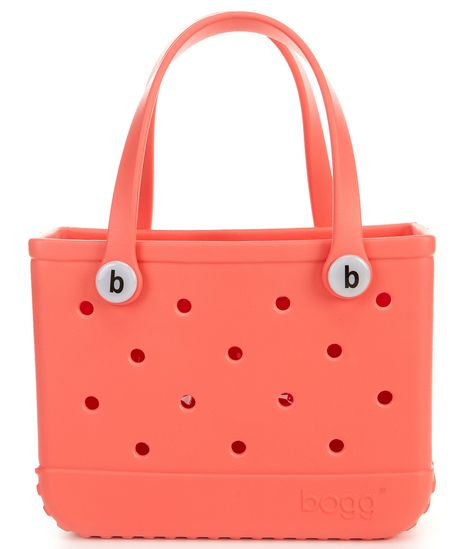 From Bogg Bag, the Bitty Bogg Bag Tote features: Ethylene-vinyl acetate materialDurable, washable, tip-proofApprox. 11" x 8.5" x 4.5" bag; 5" handle drop Imported. Bogg Bag, Cute Bags, Dillard's, Purse Wallet, Wallets, Coral, Gift Ideas, Wallet, Tote Bag