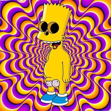 Trippy Cartoon Characters, Simpsons Trippy, Trippy Patterns To Paint, High Paint Ideas Trippy, Cool Drawings Trippy, High Cartoon, Doodle Collage, Character Street Art, Hipster Drawings