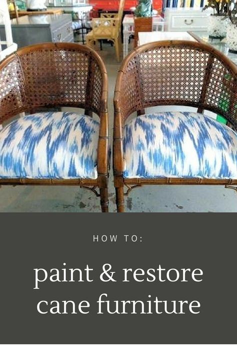 paint & restore cane furniture Refinish Rattan Furniture, Paint Bamboo Furniture, Paint Cane Furniture, Cane Furniture Makeover, Cane Furniture Living Room, Diy Rattan Furniture, Bamboo Chair Makeover, Bamboo Furniture Makeover, Rattan Furniture Makeover