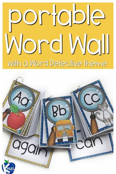 Portable Word Wall, Wall Activities, Portable Word Walls, Word Wall Activities, Personal Word Wall, Just Right Books, Detective Theme, First Grade Words, Sight Word Fluency