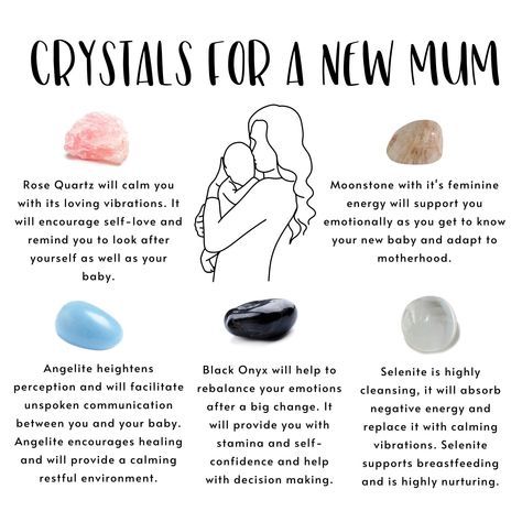 Crystals For Postpartum, Crystals For Pregnancy, Look After Yourself, Season Of The Witch, Negative Energy, Gems And Minerals, New Baby Products, Crystals