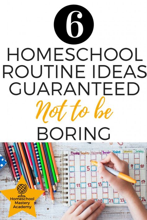 *Saved to read! I've got to know what routines aren't boring.  My homeschoolers never say they are bored, because that means chores :) Homeschool Hacks, Homeschool Routine, Routine Ideas, Homeschool Education, Homeschool Inspiration, How To Start Homeschooling, Homeschool Classroom, Homeschool Schedule, Unit Studies