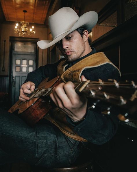 Bonner Bolton, Cowboy Guitar, Clint Eastwood, Cowboy Hats, Gentleman, Cowboy, Straight Leg, Guitar, Fashion Outfits