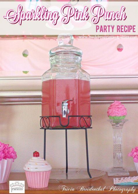 Pink Baby Shower Punch, Pink Punch Recipe, Pink Party Drinks, Pink Party Punch, Princess Punch, Pink Party Punches, Pink Punch Recipes, Punch Party, Party Punch Recipe