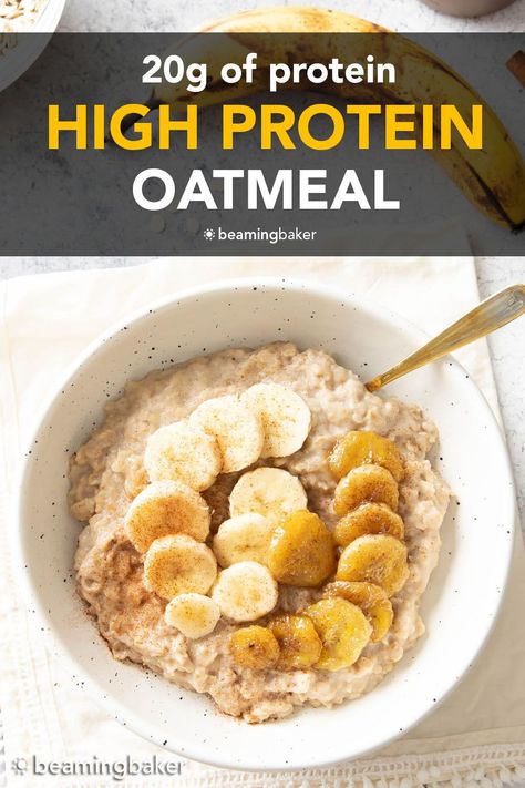 Beaming Baker, Easy Oatmeal Recipes, Oatmeal Protein, 20g Of Protein, Protein Oatmeal, Protein Treats, Iron Rich, Ripe Fruit, Fitness Community