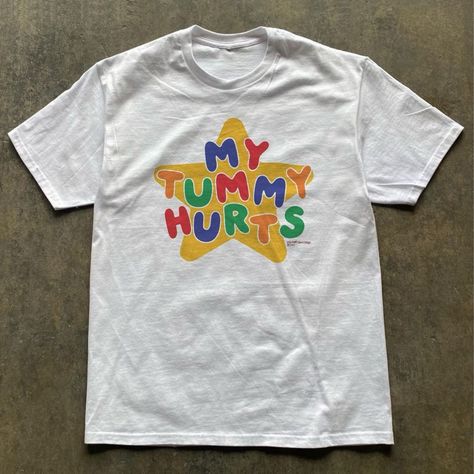 My Tummy Hurts T-Shirt Fast Shipping $25 Lowest I Can Do Custom Deadstock Hit Me With Questions Clown Shirt, Goofy Shirt, My Tummy Hurts, Fire Clothes, Tummy Hurts, Silly Clothes, Silly Shirt, Funky Shirts, Paint Shirts