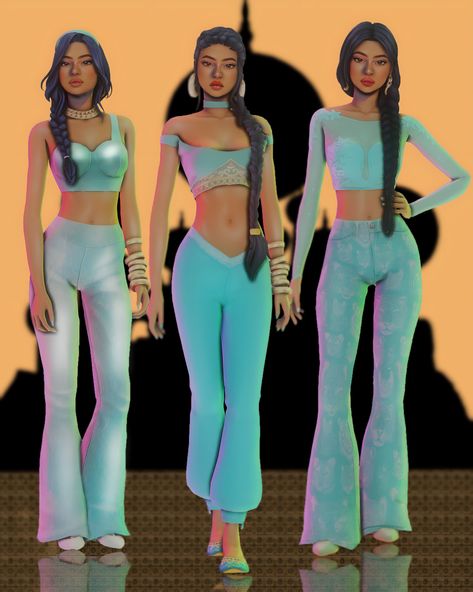 Hi everyone This is my next available Disney princess inspired character for download, i hope you like it ;) She has 3 outfit Jasmine CC collection here How to install: 1. Download genetics folder from here 2. Put "Mods" in your "Mods" folder 2. Put "Tray files" in your "Tray" folder 3. Enjoy it ♥ Hope you enjoy <3 All credits to CC creators! Disney Princess Challenge, Disney Challenge, Cc Folder, Disney Princess Outfits, Sims 4 Anime, Pelo Sims, Sims 4 Mm Cc, Tumblr Sims 4, Sims 4 Teen