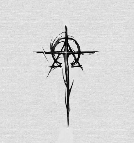 Ornamental Cross Tattoo, Crucifix Tattoo, Meaningful Tattoos For Men, Nape Tattoo, Hand Tattoo Designs, Dragon Tattoo Ideas, Black Line Tattoo, Hard Tattoos, Cool Symbols