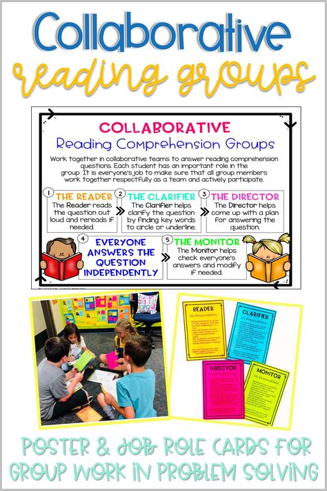 Student job roles during language arts for collaborative learning, group work. Great for reading comprehension questions, test prep, literature circles. Job role cards and anchor chart poster included. Reciprocal Teaching, Accountable Talk, Student Collaboration, Jenga Game, Close Reading Passages, Job Cards, Reading Unit, Math Problem Solving, Reading Comprehension Questions