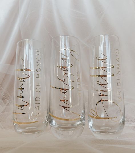 Excited to share this item from my #etsy shop: personalized champagne glasses, stemless glass champagne flutes, champagne glasses, bridesmaid gift, bridesmaid proposal, bachelorette party Champaign Glasses, Bridesmaid Champagne Flutes, Personalized Champagne Glasses, Stemless Champagne Flutes, Personalized Champagne Flutes, Glass Champagne, Champagne Bridesmaid, Bridesmaid Proposal Gifts, Bachelorette Party Gifts